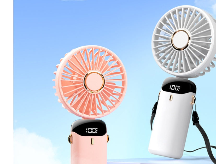 Usb Ventilateur portatif Mini Portable Étudiant Petit Ventilateur Affichage Numérique Pliage Aromathérapie Petit Ventilateur Électrique